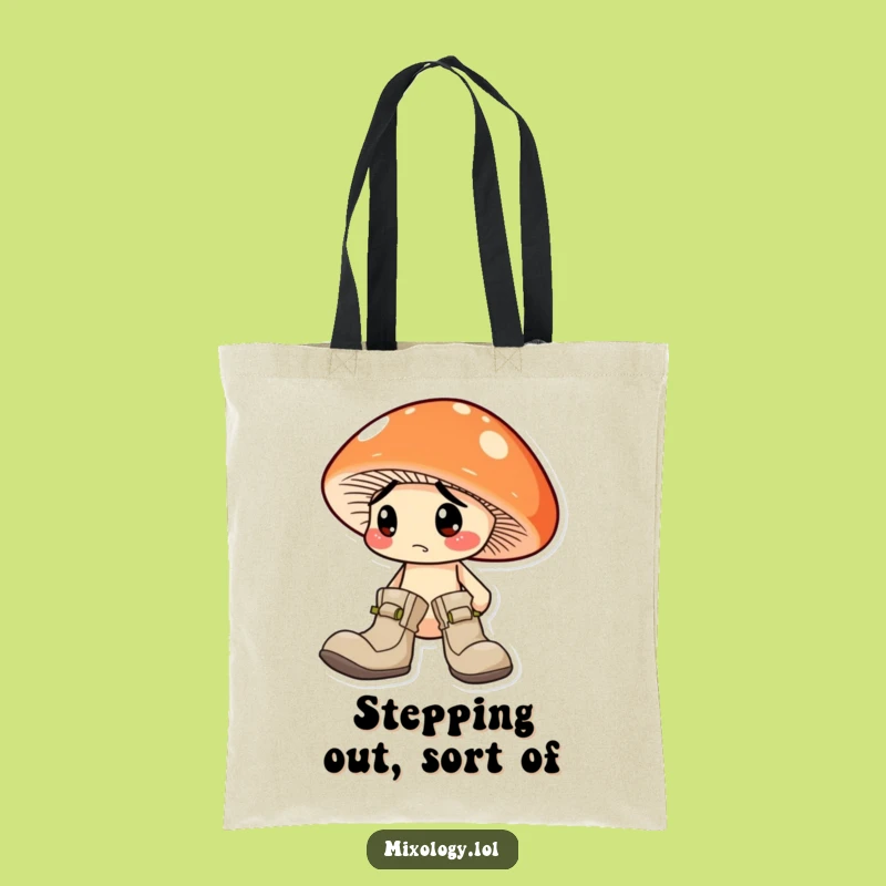 Funny Mismatched Boots Mushroom Tote Bag: Carry Your Laughs in Style